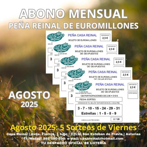 ABONO "PEÑA EUROMILLON" AGOSTO´25