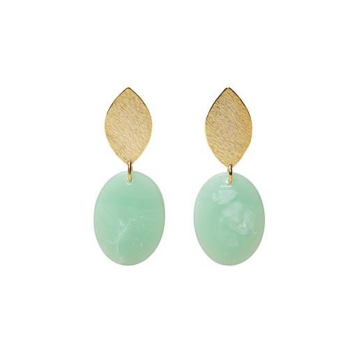 PENDIENTES HOJA BAÑO ORO COLORES [5]
