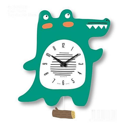 RELOJ PARED INFANTIL CON PÉNDULO: COCHE O COCODRILO [1]