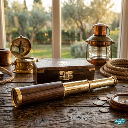 TELESCOPIO DECORATIVO LATÓN Y MADERA BATELA 26 CM [0]