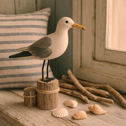 GAVIOTA DE MADERA CON PEANA 38 CM BATELA [7]