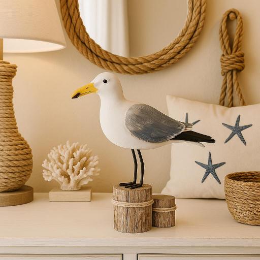 GAVIOTA DE MADERA CON PEANA 38 CM BATELA