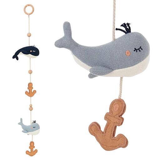 GUIRNALDA NÁUTICA CON BALLENAS Y ANCLAS