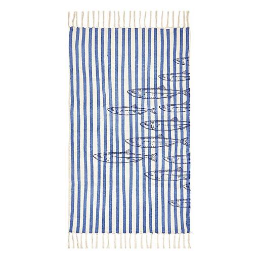 ALFOMBRA DE ALGODÓN RAYAS Y PECES BATELA 60×110 CM [0]
