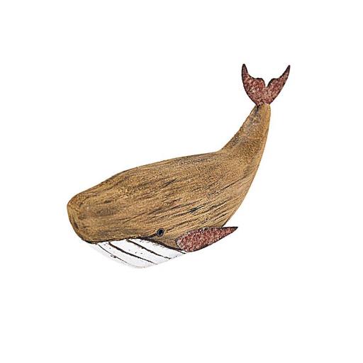 BALLENA DECORATIVA DE MADERA PEQUEÑA BATELA [0]