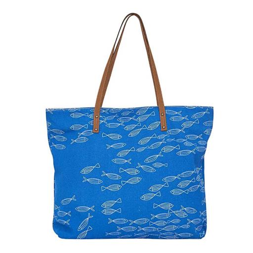 BOLSO GRANDE DE ALGODÓN PECES BATELA
