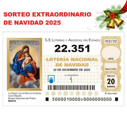 LOTERÍA DE NAVIDAD 2025 -DÉCIMO DE CASA REINAL TERMINADO EN 1