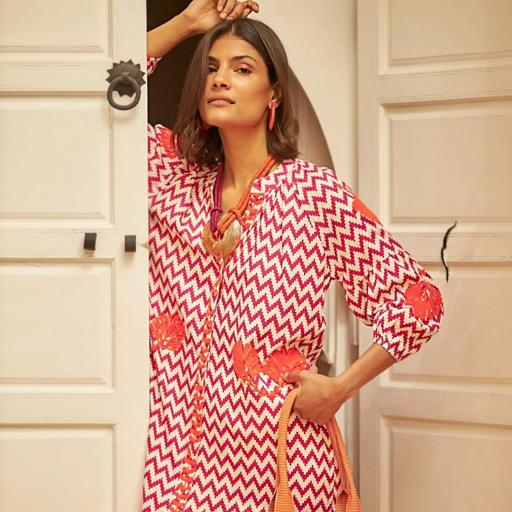 KURTA BORDADA ZIGZAG