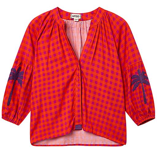 CAMISA VICHY BORDADA DE ALGODÓN [1]