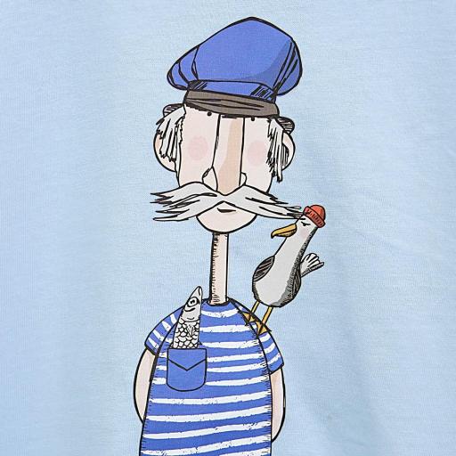 CAMISETA NIÑO UNISEX BATELA MARINERO Y GAVIOTA [4]