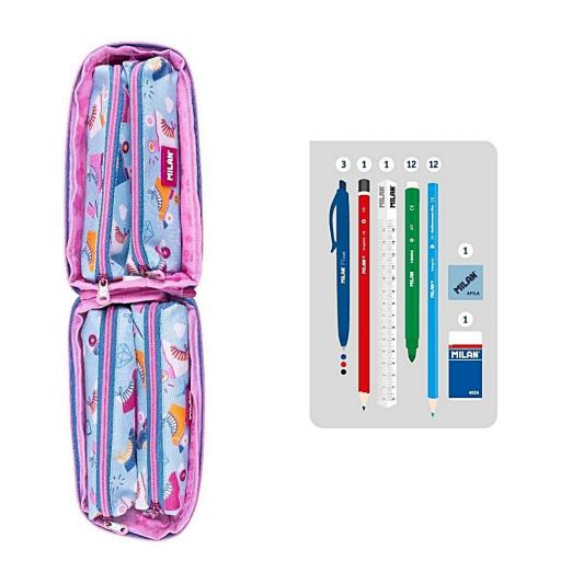 PLUMIER ESCOLAR MILAN ROLLER LLENO CON 4 ESTUCHES EXTRAIBLES [5]