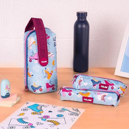 PLUMIER ESCOLAR MILAN ROLLER LLENO CON 4 ESTUCHES EXTRAIBLES [0]