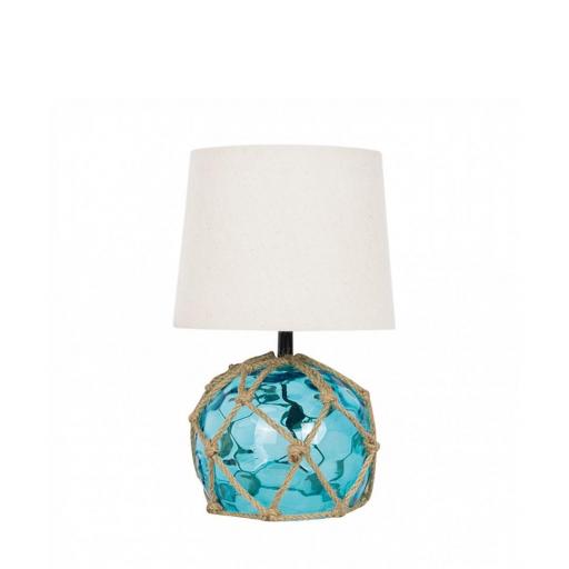 LÁMPARA BOYA DE CRISTAL AZUL ESTILO MARINERO 30 CM / [1]