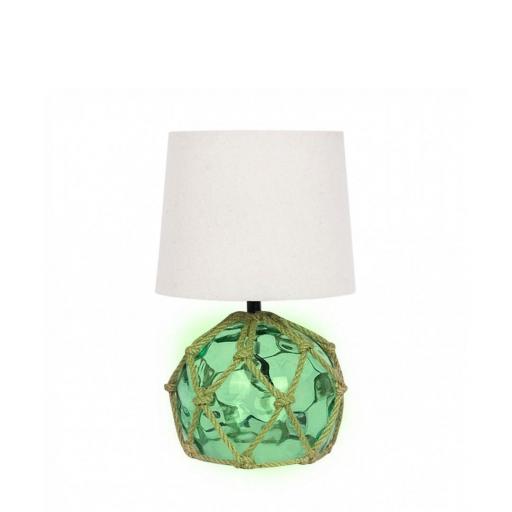 LÁMPARA BOYA DE CRISTAL VERDE ESTILO MARINERO 30 CM / [1]