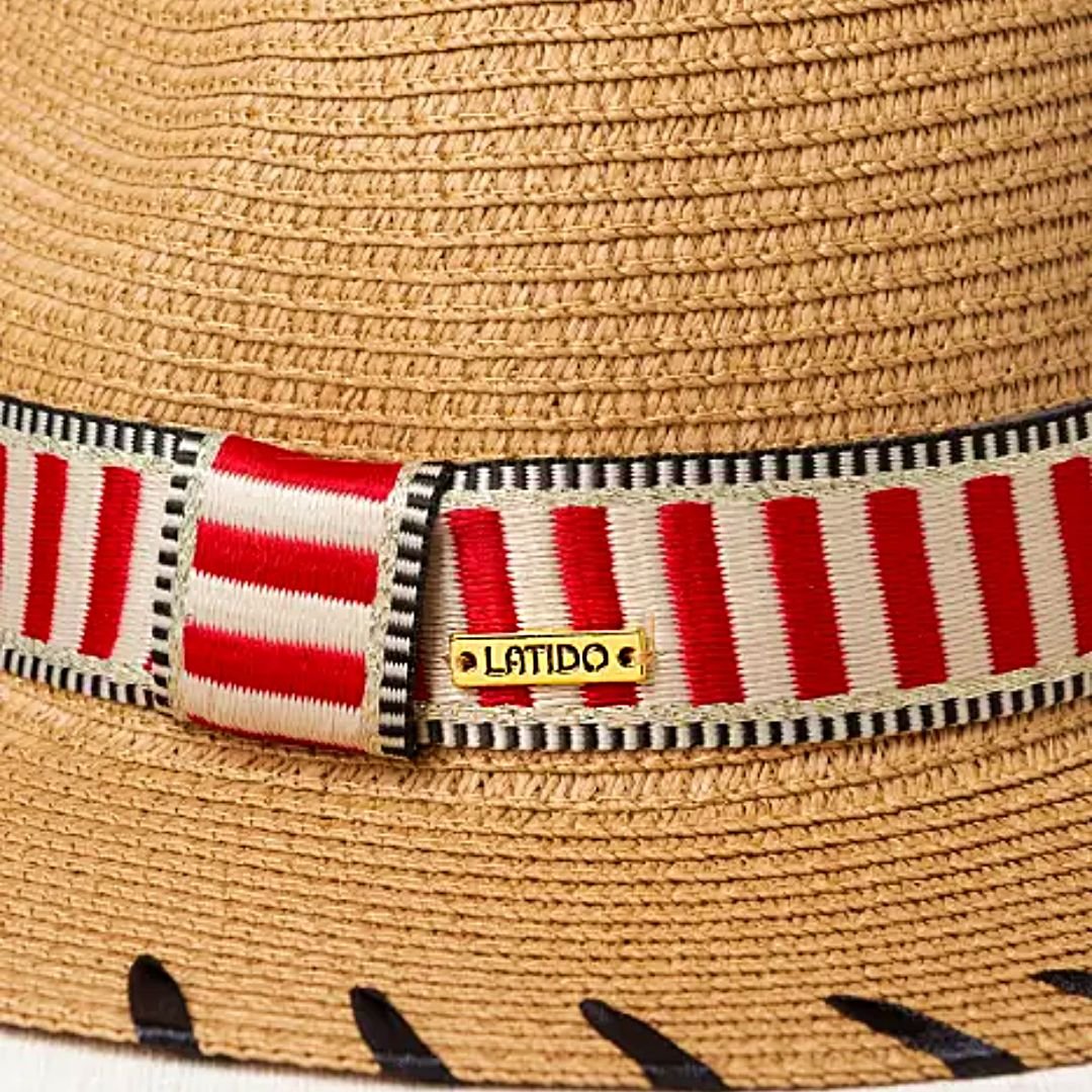 sombrero mujer Latido fibra trenzada con cinta decorativa ajustable Casa Reinal