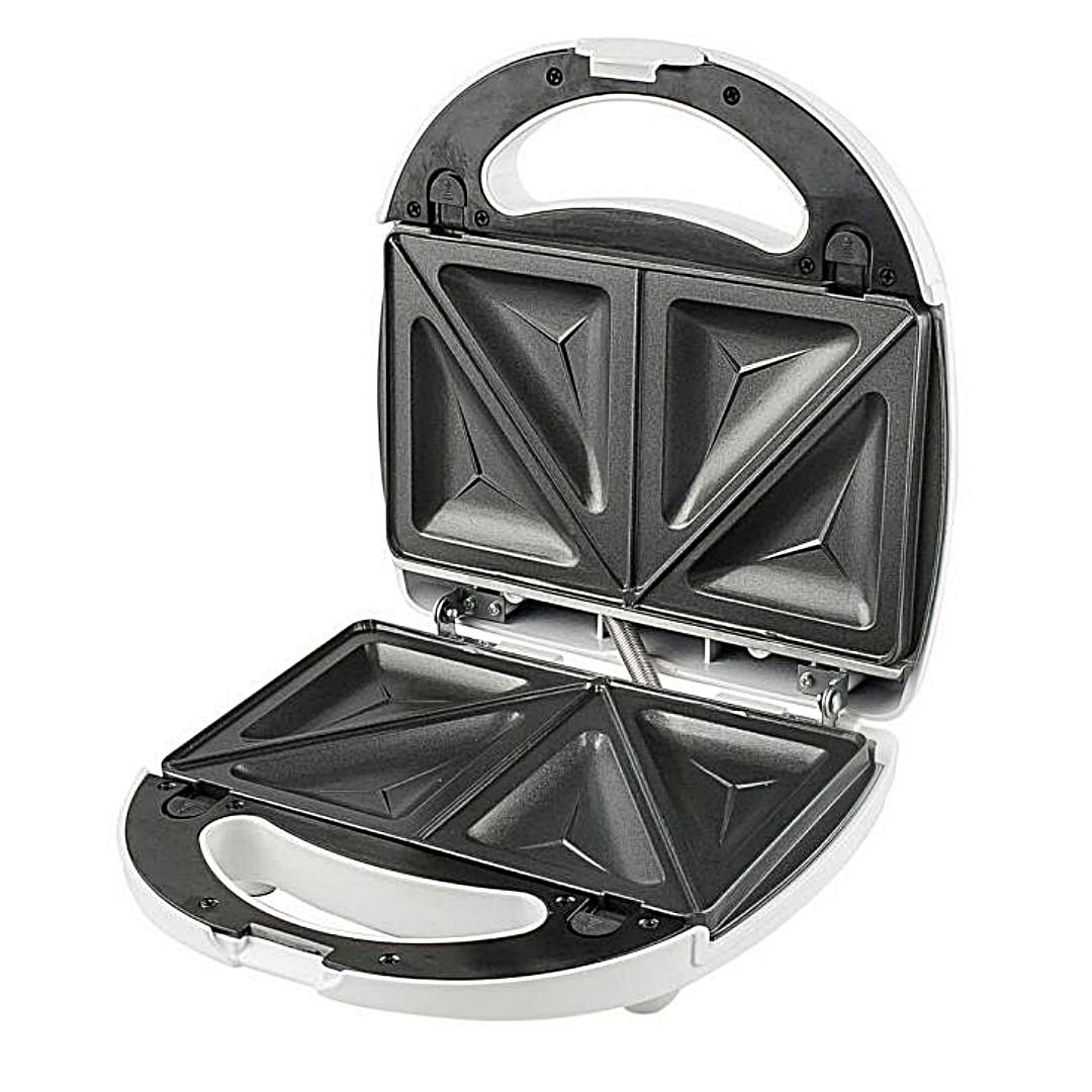 Sandwichera desmontable Küken 850W blanca con placas intercambiables tipo sándwich y grill