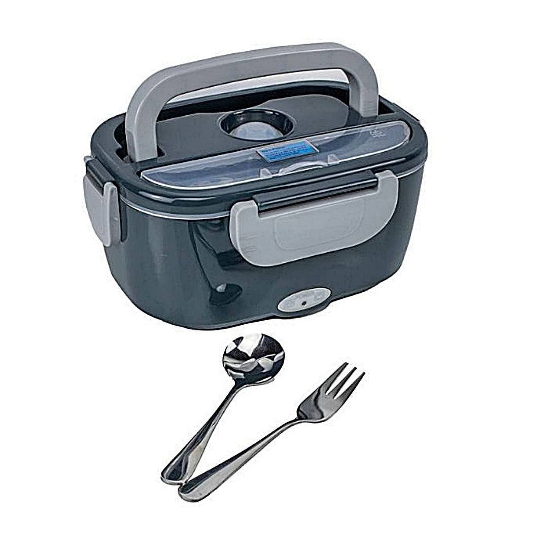 Fiambrera eléctrica Küken 1,5 litros con recipiente de acero inoxidable, cubiertos y bolsa de transporte