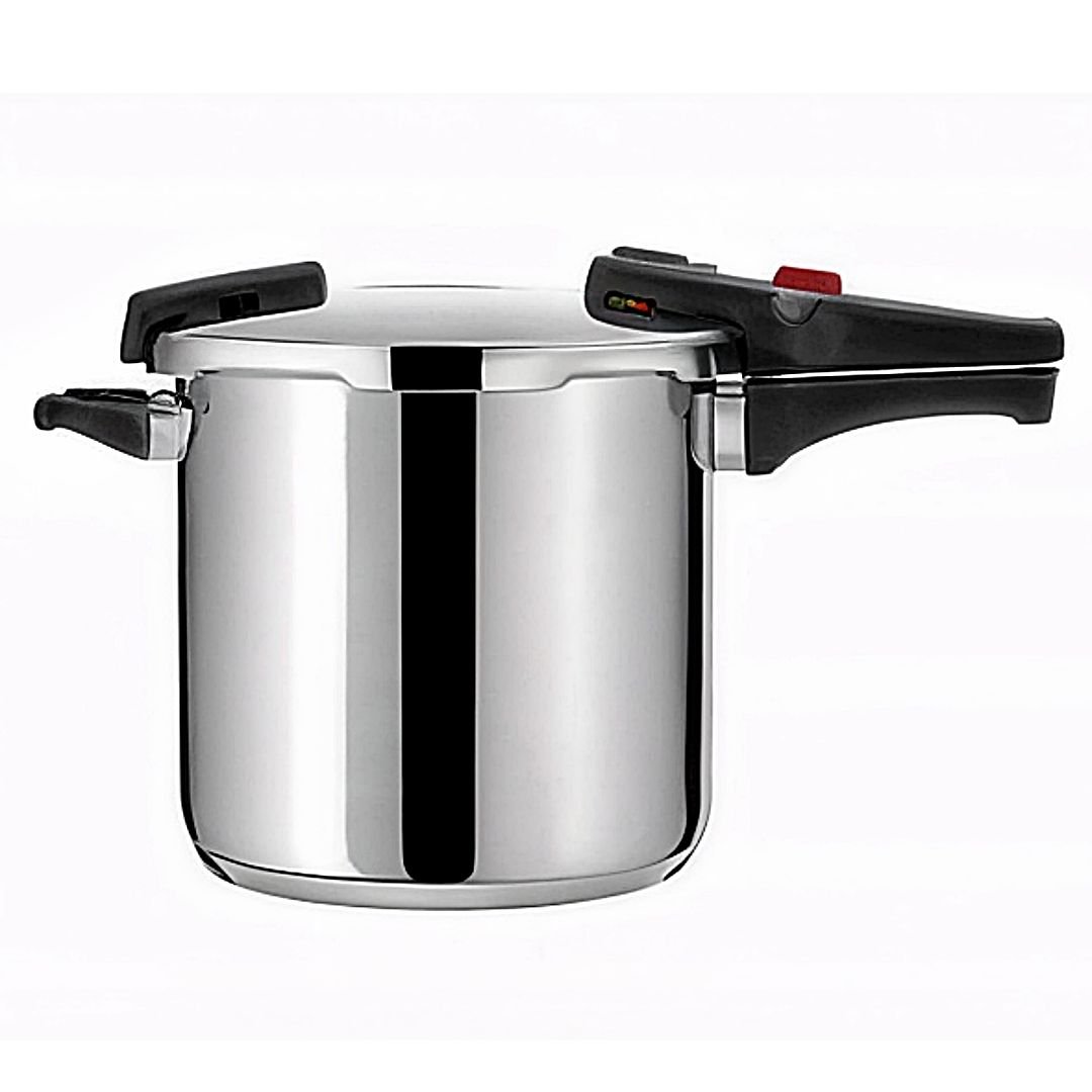 Olla rápida recta Artame 6 litros acero inoxidable fondo 1 cm con cesto vapor