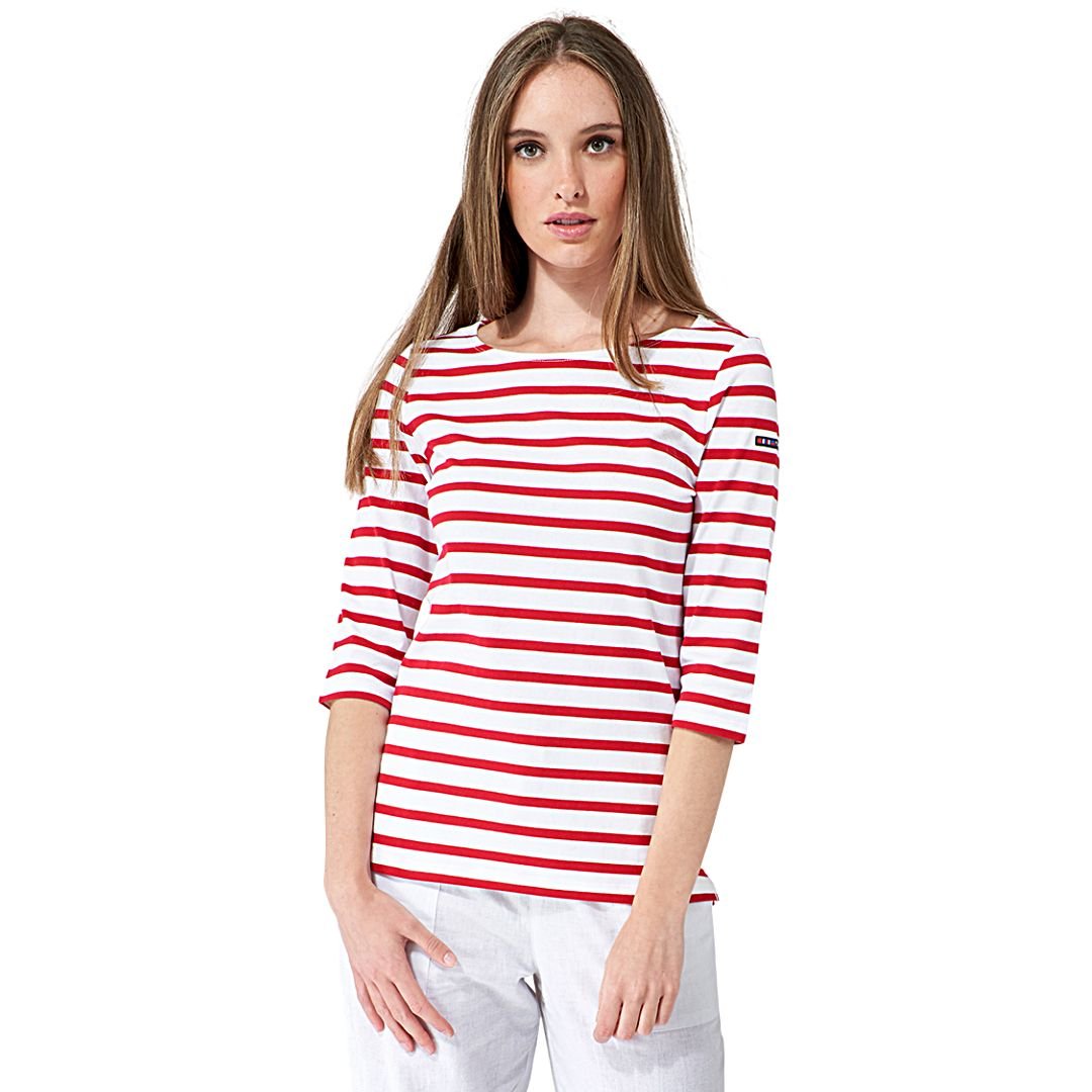 camiseta mujer marinera Batela manga francesa rayas ref A2057