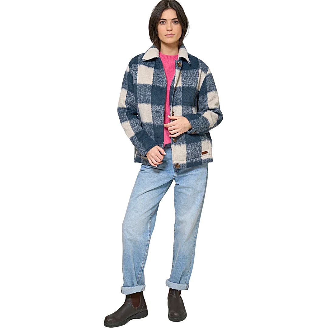 Sobrecamisa polar de cuadros mujer Batela A2529 en tonos azules