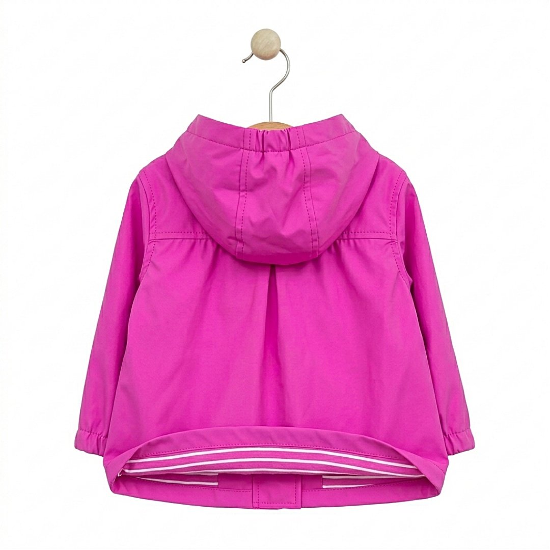 chubasquero-bebe-batela-C3166-impermeable-forro-rayas-capucha-rosa-casa-reinal
