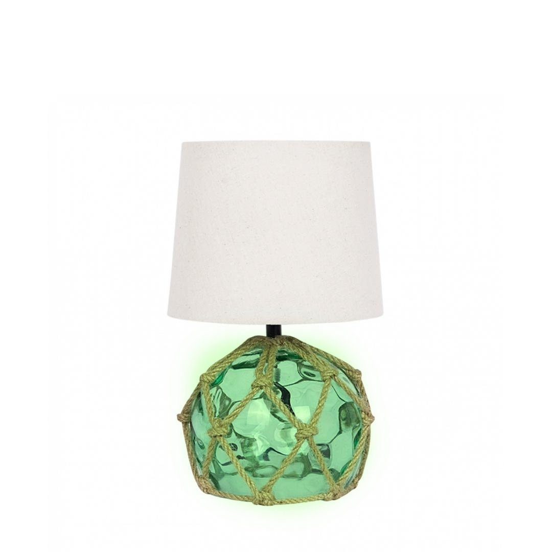 Lámpara boya de cristal verde Batela pequeña 18 x 30 cm D1232
