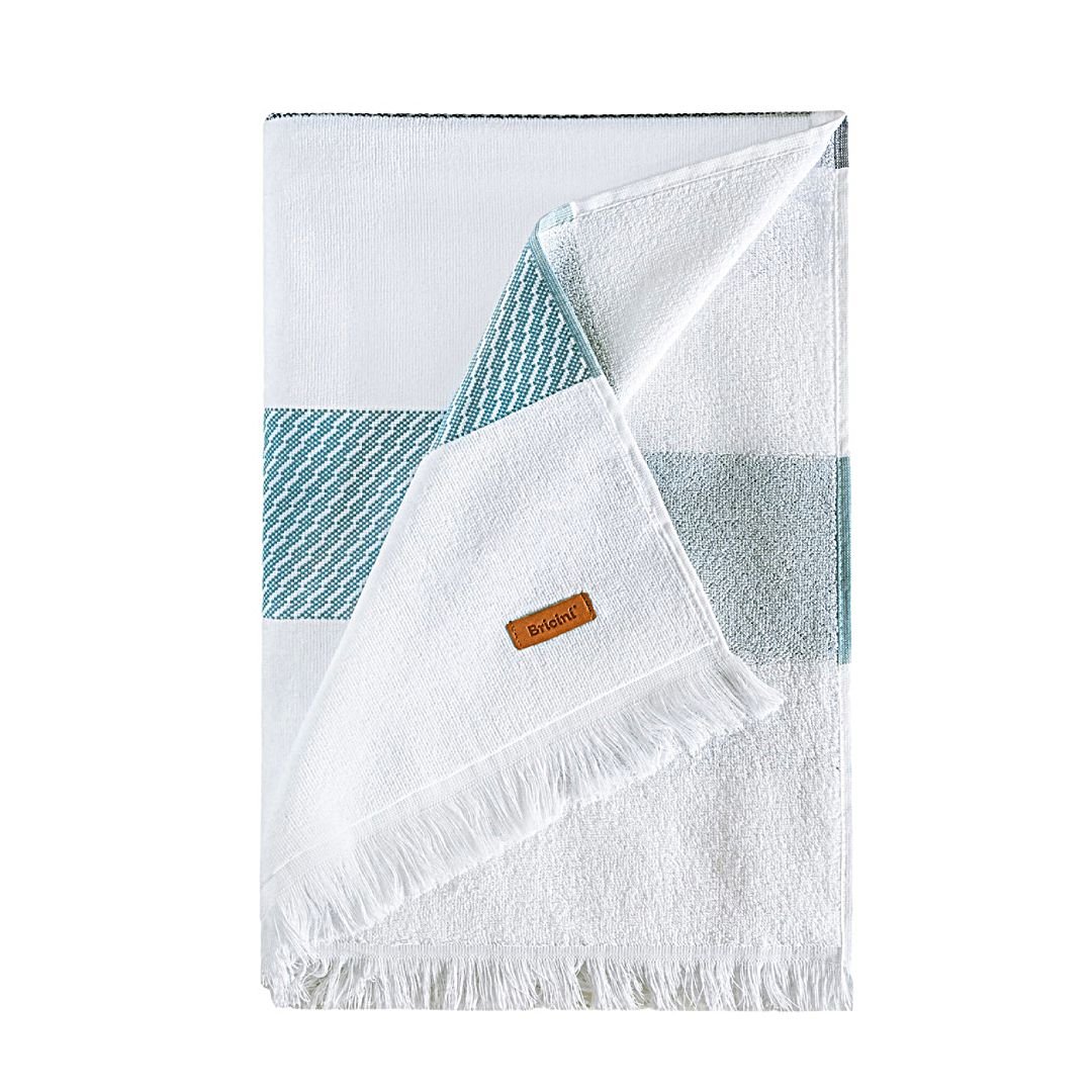 Toalla de playa Crete 90x180 cm algodón velour fabricada en Europa con rayas elegantes