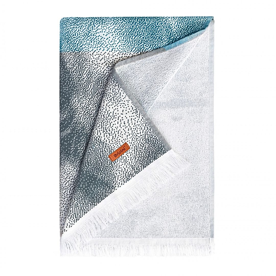 Toalla de playa Trinidad 90x180 cm 100% algodón 320 GSM con diseño degradado y flecos