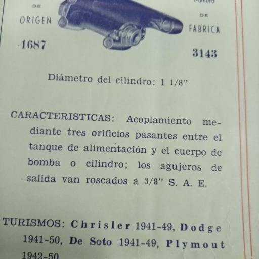 BOMBA FRENOS CHRISLER DODGE  DE 1941 [1]