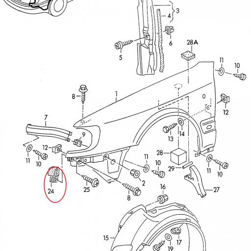 GRAPA O TERMINAL ALETA DELANTERA AUDI 100 [1]