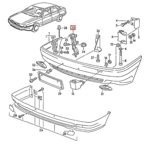 SOPORTE PARAGOLPES DELANTERO AUDI 80 Y 90 [1]