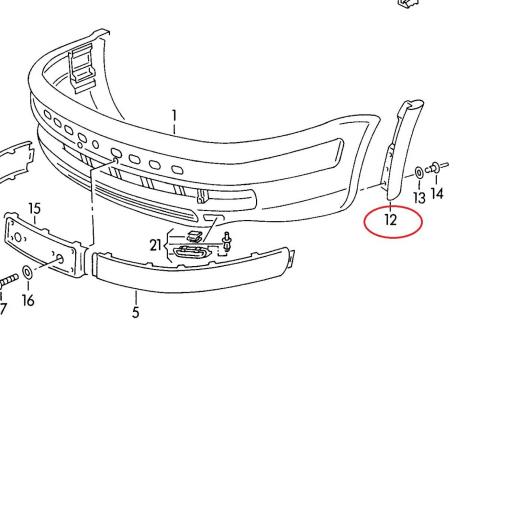 SOPORTE O ALETIN PARAGOLPES DELANTERO IZQUIERDO AUDI 100 [1]