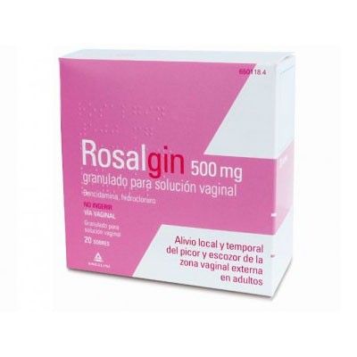 Rosalgin 500 mg sobres granulado para solución vaginal