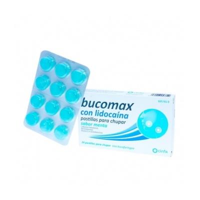 Bucomax con lidocaína 24 pastillas para chupar sabor menta