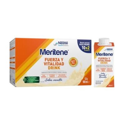 Meritene Fuerza y Vitalidad Drink Sabor Vainilla 12x180 mL