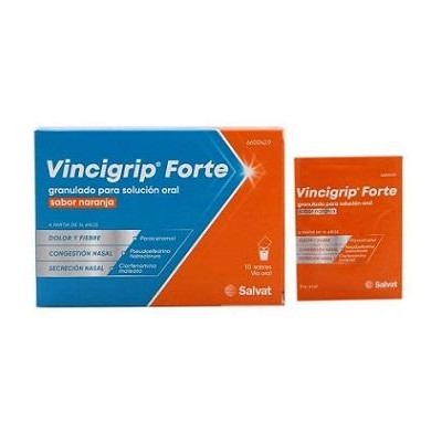 Vincigrip Forte 10 sobres granulado para solución oral sabor naranja