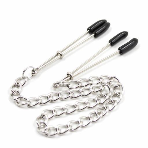 Pinzas para pezones de metal con cadena