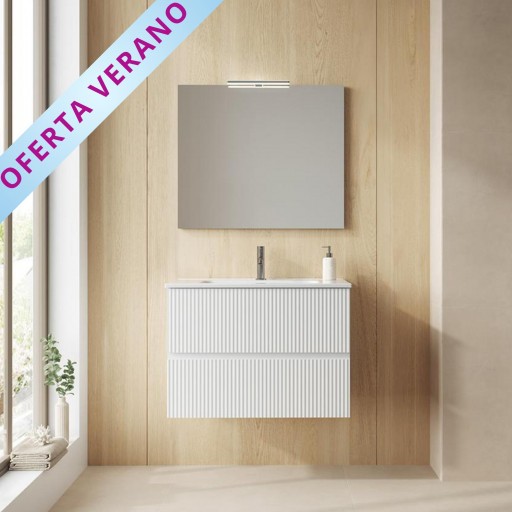 Mueble de baño Vora suspendido 2 cajones con lavabo enzo de Royo en diferentes acabados [0]
