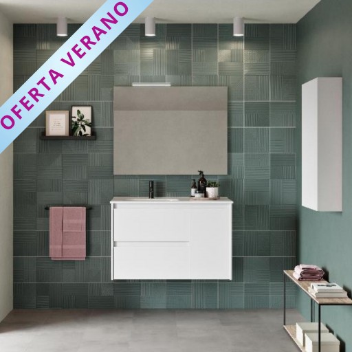 Mueble de baño Alfa Compact suspendido cajones y puertas promocion de Royo
