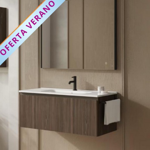 Mueble de baño Vora suspendido 1 cajon con lavabo enzo de Royo en diferentes acabados