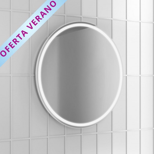 Espejo de baño Glow con luz frontal redondo promo de Royo