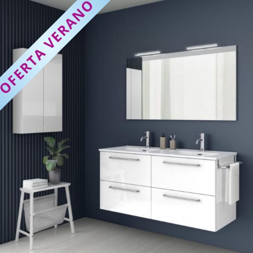 Mueble de baño Nisy suspendido 4 cajones doble seno promocion de Royo