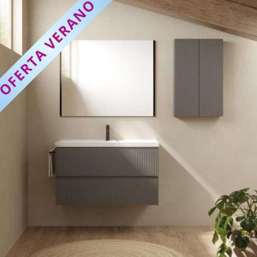 Mueble de baño Vora suspendido 2 cajones con lavabo Cairo de Royo en diferentes acabados