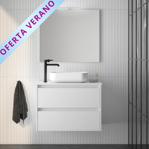 Mueble de baño Sansa suspendido 2 cajones sobre encimera promocion de Royo