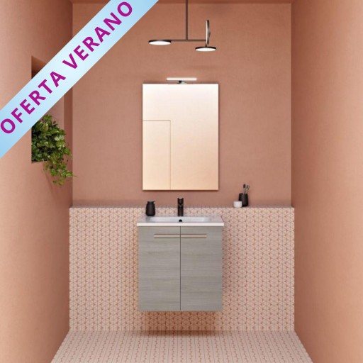 Conjunto completo mueble de baño Street suspendido 2 puertas promocion de Royo