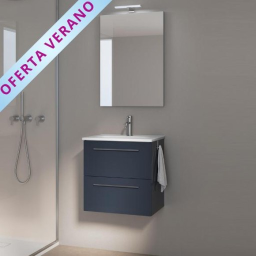 Conjunto completo mueble de baño Street suspendido 2 cajones promocion de Royo