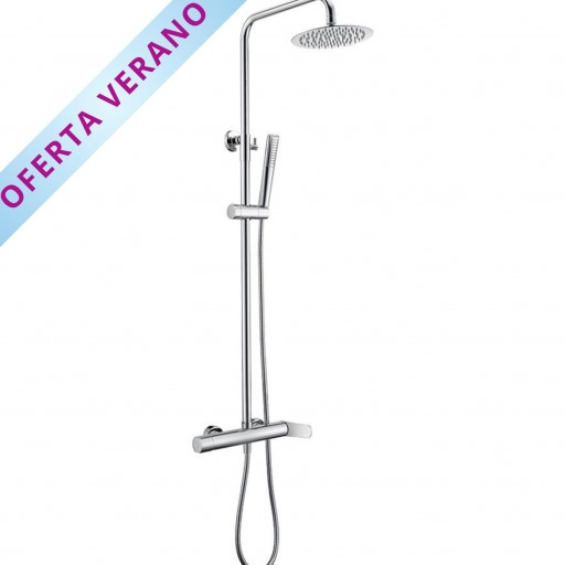 Conjunto barra de ducha monomando Dinamarca cromo de Imex