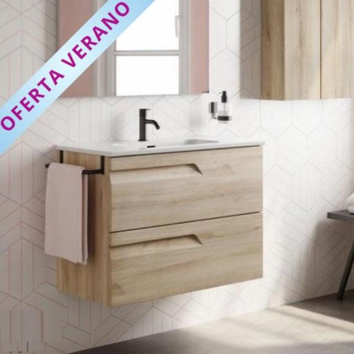 Mueble de baño Vitale fondo reducido suspendido 2 cajones de Royo