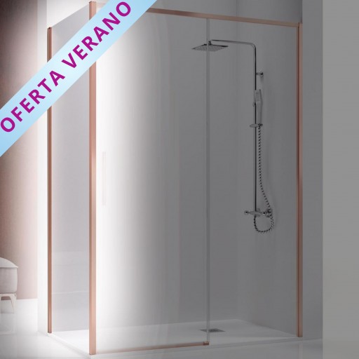 Mampara fijo lateral Masela oro rosa de Kassandra