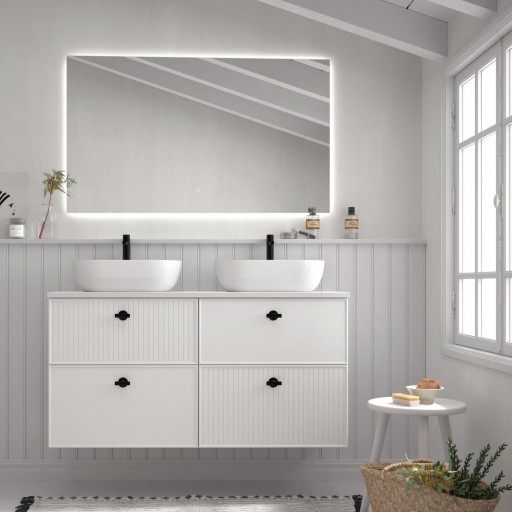 Mueble de baño Blanca lavabo sobre encimera 2 o 4 cajones de Avila Dos  [2]